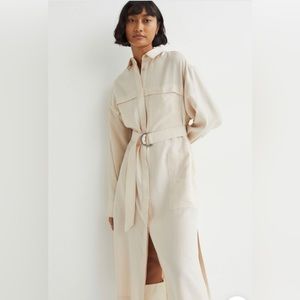 New With Tags: Sold Out H&M Lyocell Blend Collared Shirt Dress